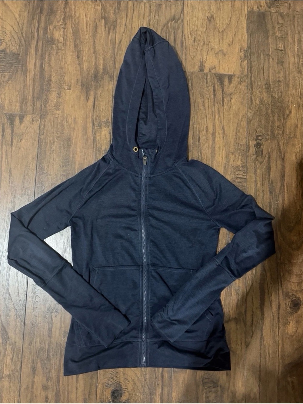 Athleta Performance Full Zip Hooded Athletic Jacket Womens Extra Small Navy Blue